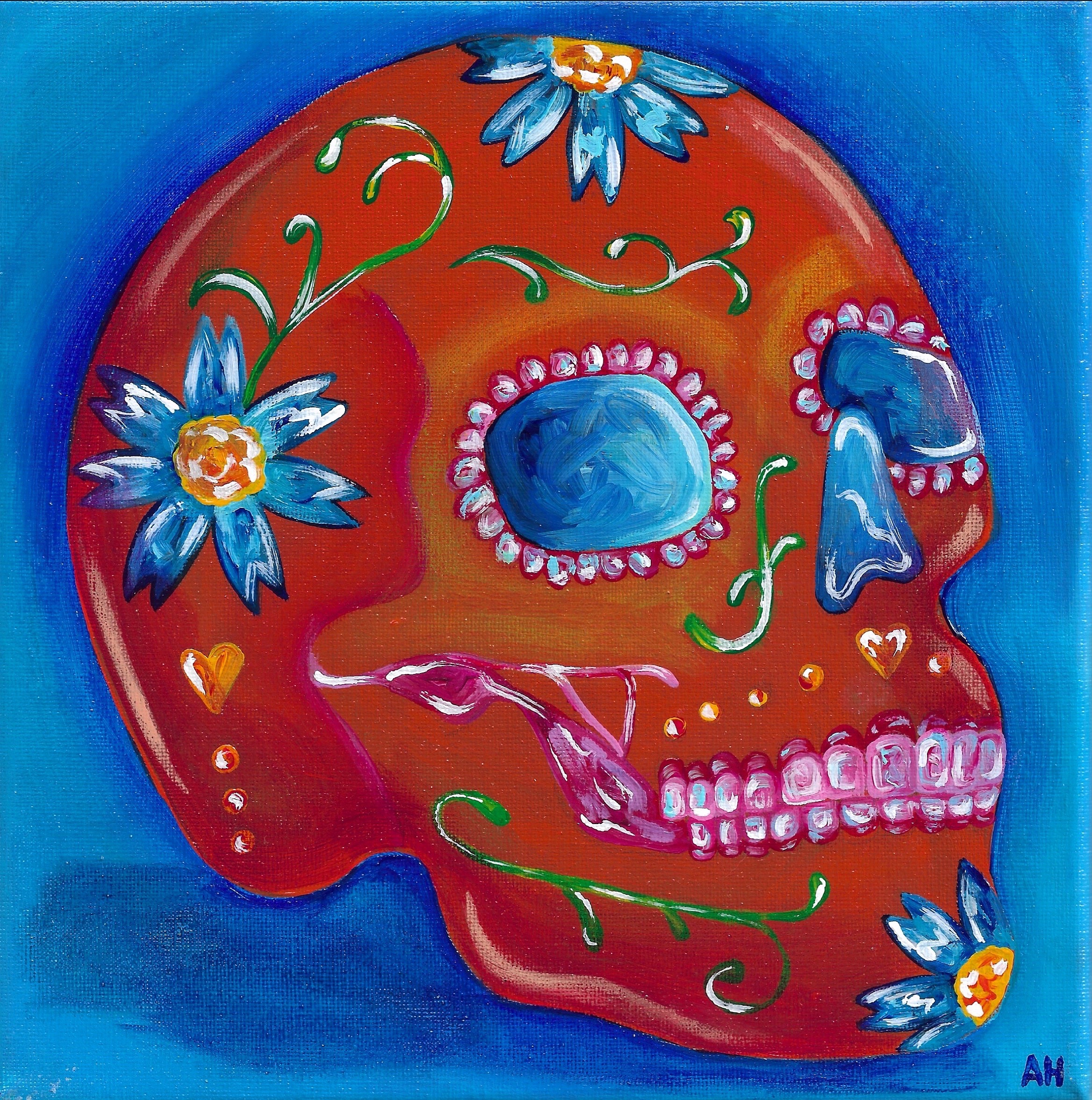 painting of a sugar skull