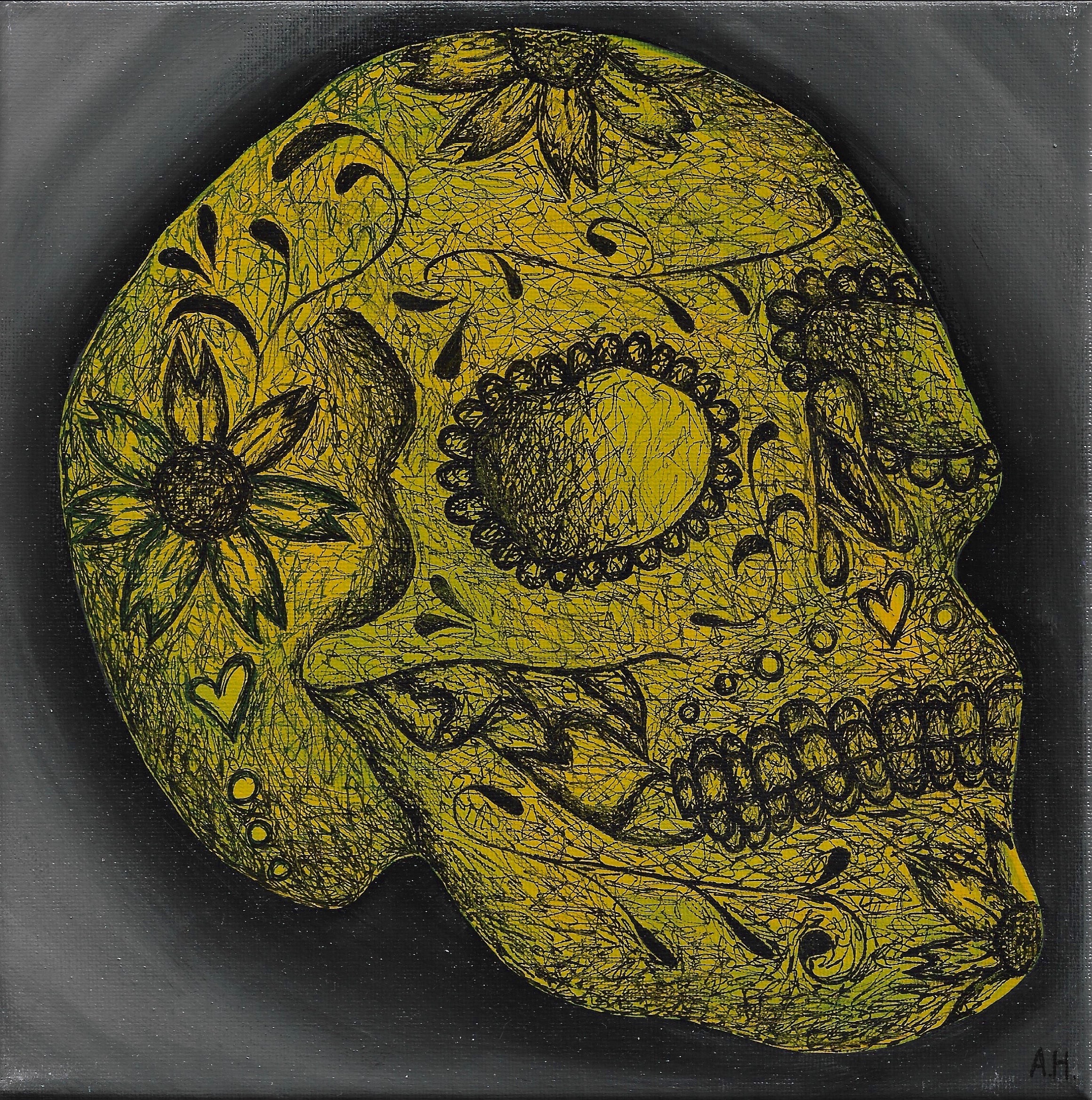 painting of a sugar skull