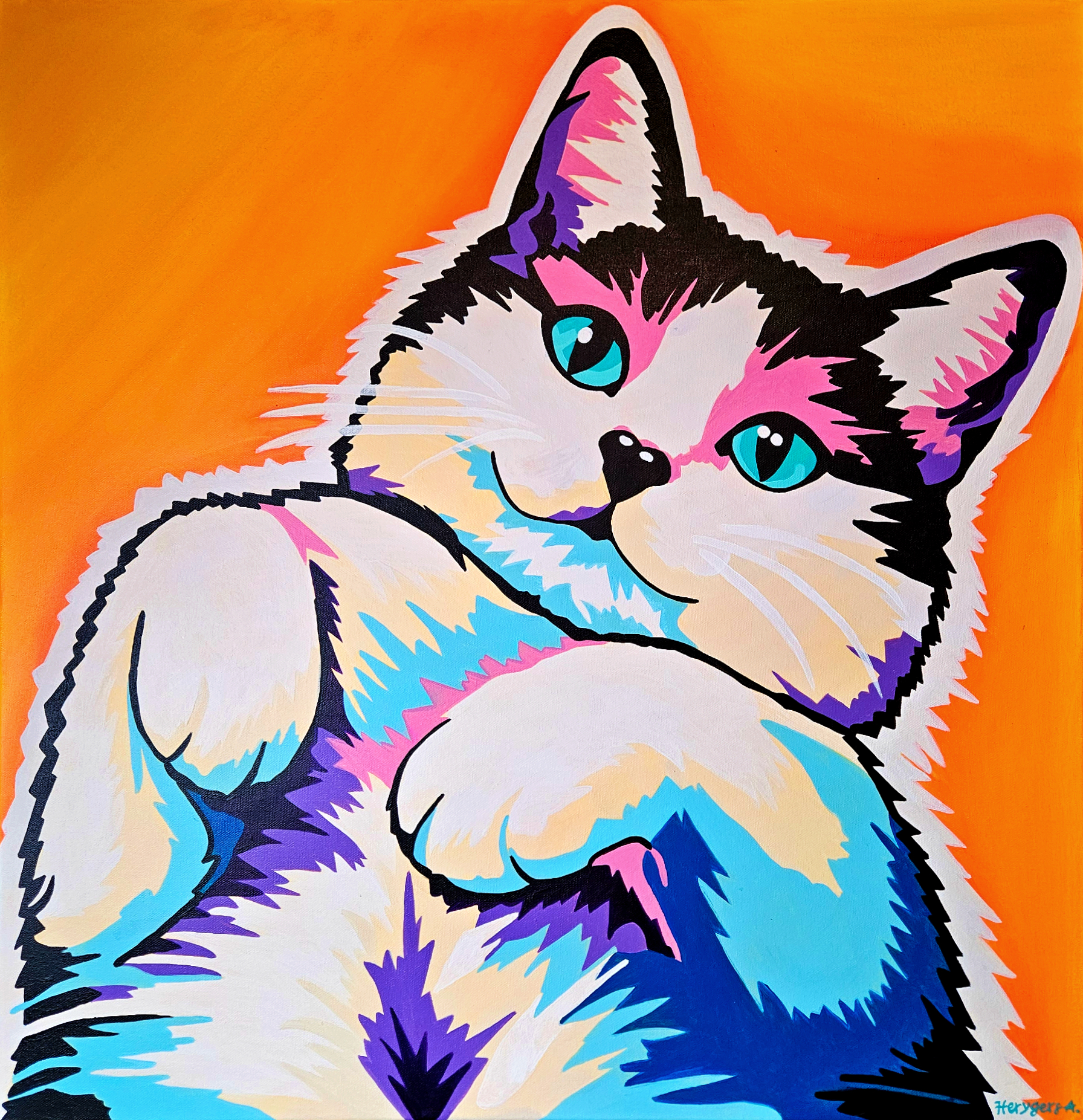 painting of cat