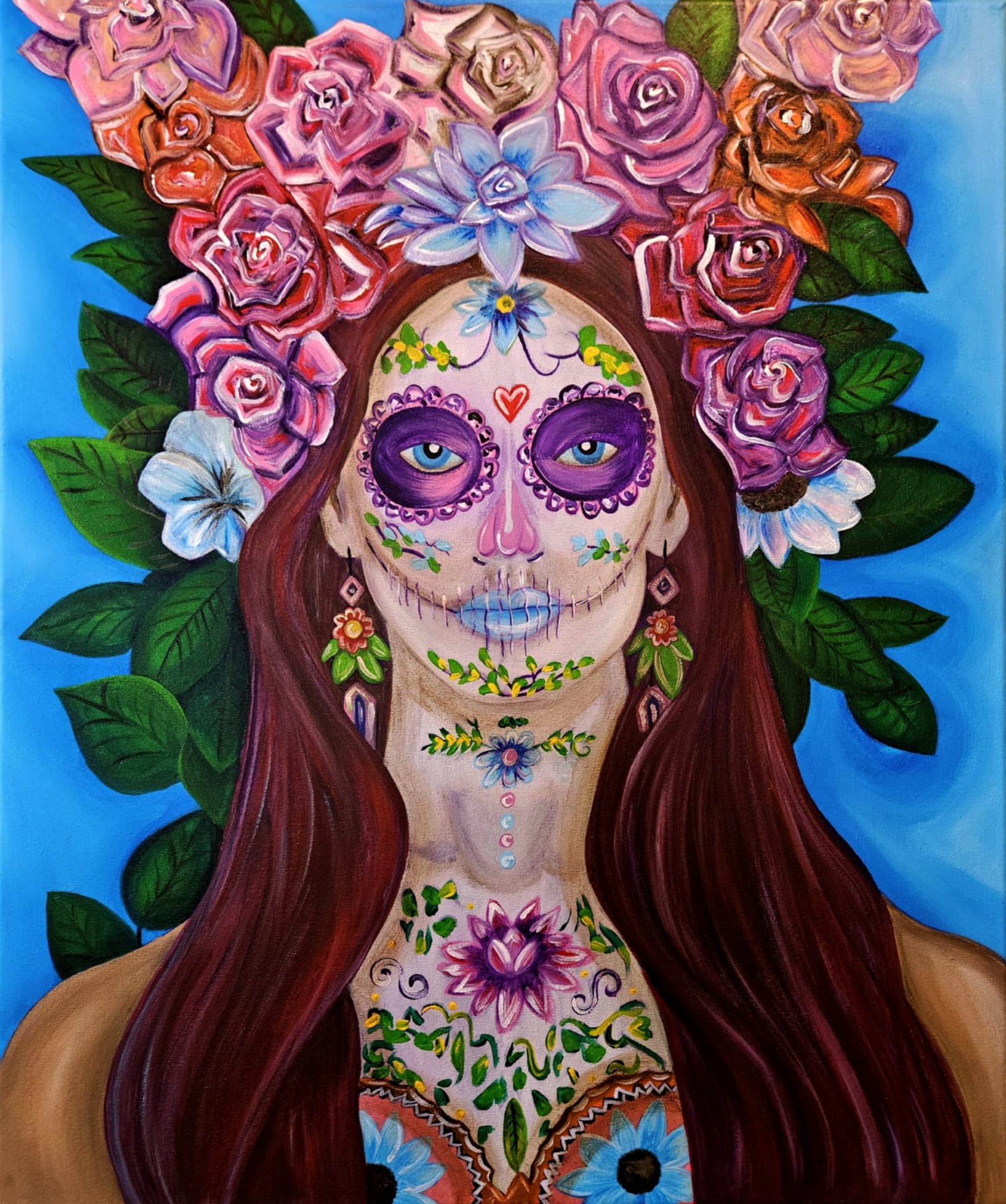 painting of mexican catrina