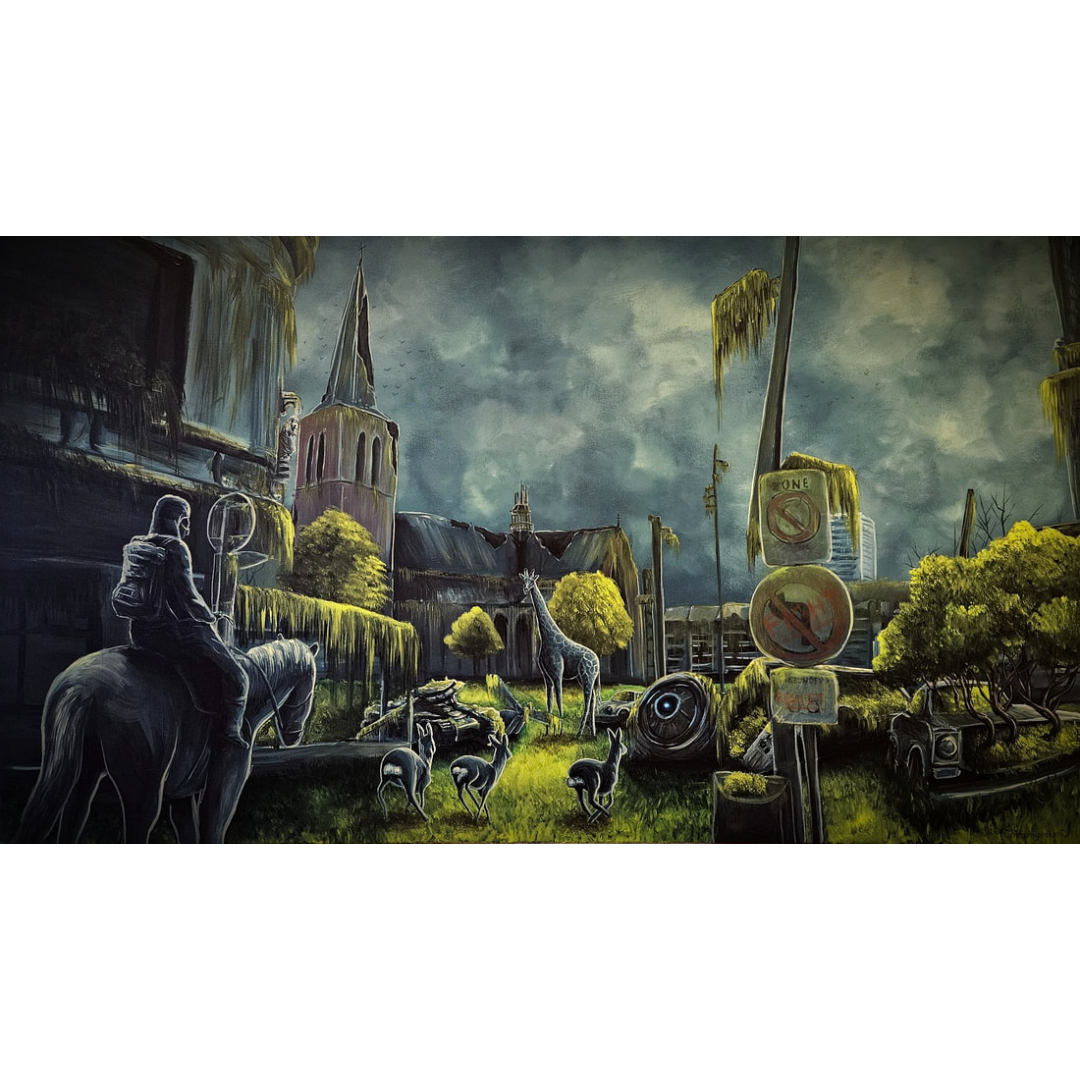 painting of a apocalyptic city