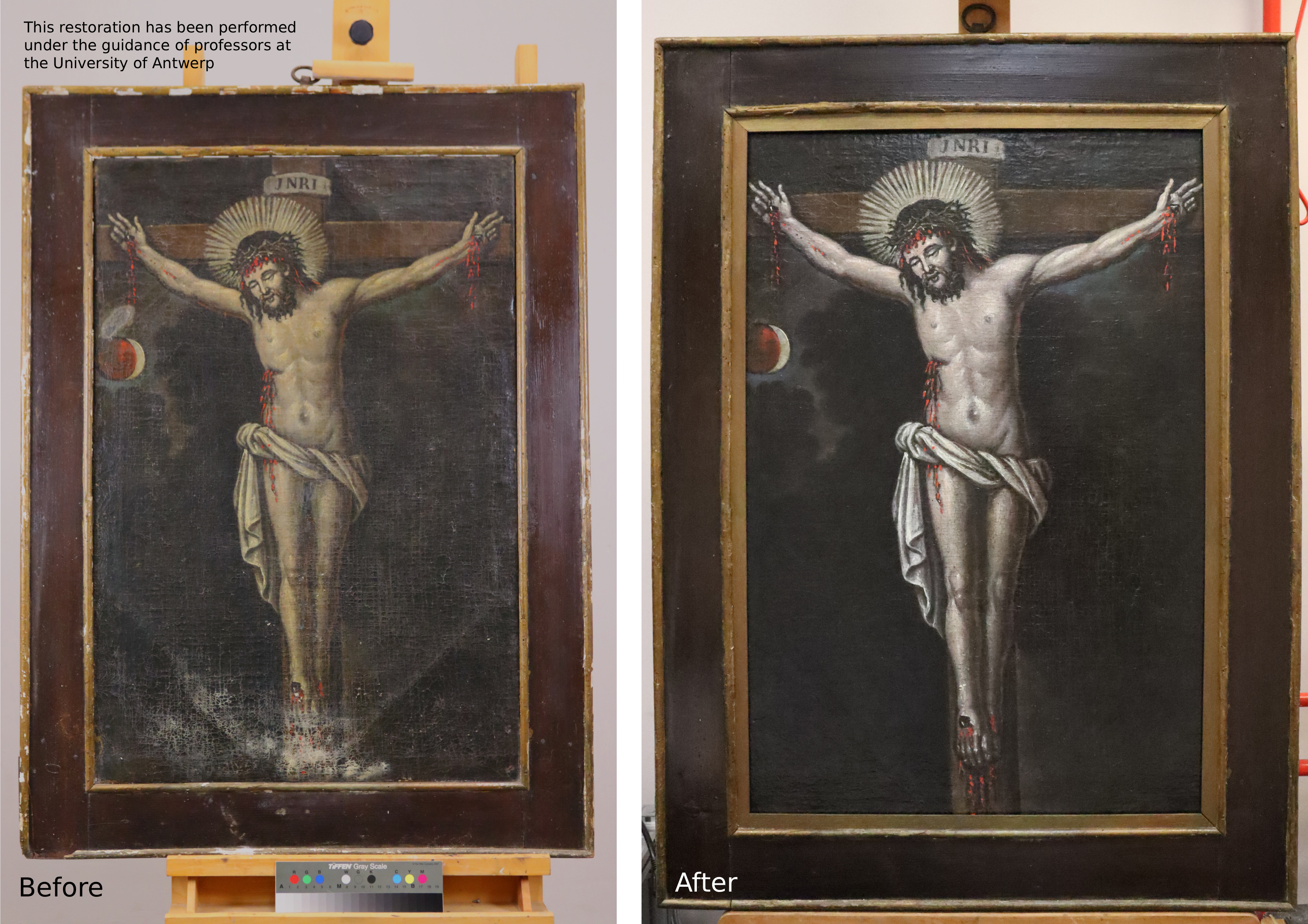 restoration before & after of Jesus on the Cross